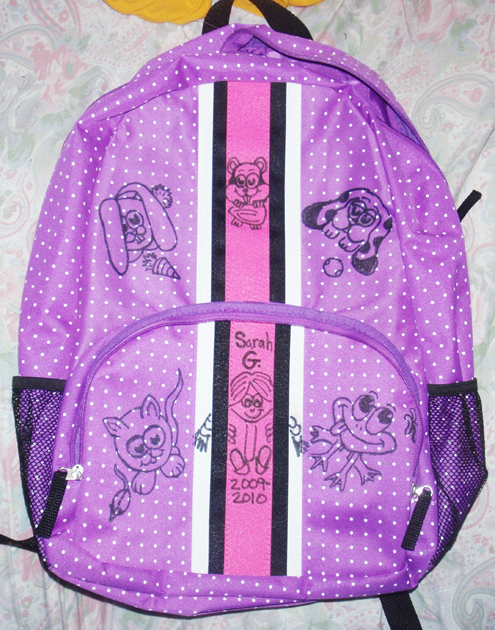 Draw with Permanent Sharpie Markers on Your School Book Bags