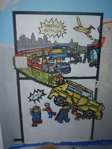 Lego City Mural Comic Strip Styled Kids Mural