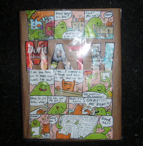 How to Make a Comics Covered School Book Cover with a Brown Grocery Bag