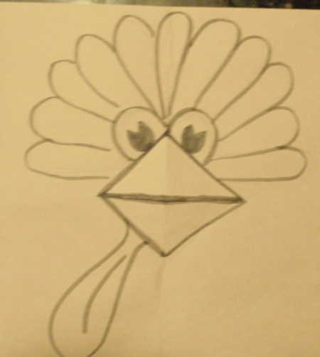 Step 10 Thanksgiving Turkey Pop Up Card Making Craft - Turkeys Beak Opens and Closes