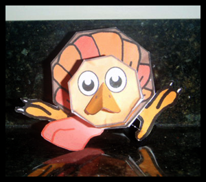 Printable Foldable Paper Crafts Turkey Toy Model