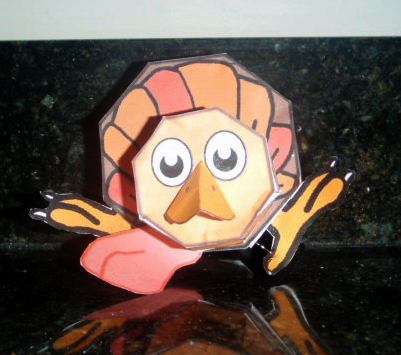 Thanksgiving Turkey Crafts : How to Make Printable Paper Model Toy Turkeys for Kids