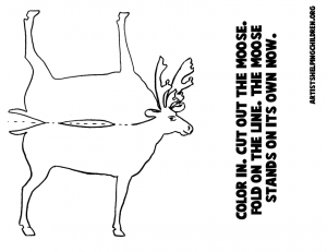 Print Out Black and White Moose figure (for Coloring In)