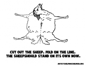 Print Out Black and White Sheep figure (for Coloring In)