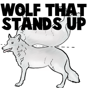 Wolf Stand-Up Paper Toy Model to Print Out Craft for Kids