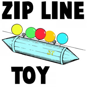 How to Make a Mini Zip Line Moving Toy Crafts Idea for Kids
