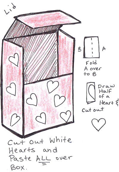 Step 4 : Making Valentines Day mail box backpack craft for kids