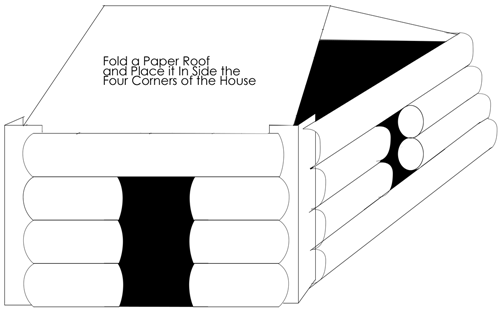 Step 6 : Making Toilet Paper Roll Log Cabin Craft for Kids