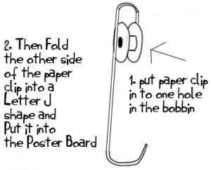 bobbin and paper clip zip line craft