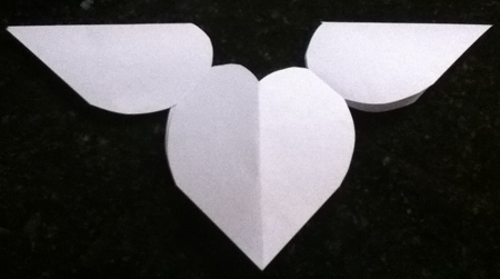 Step 1 : Making Valentines Day Cards Origami Folded Hearts with Wings