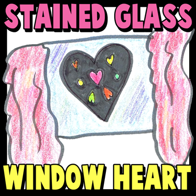 How to Make Stained Glass Valentines Day Heart Window Hanging : Kids Craft