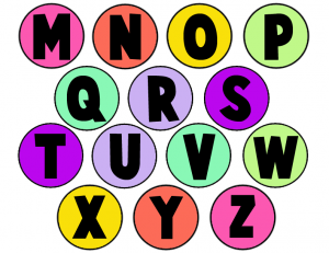 Colorized Milk Bottles Caps Letters Part 2