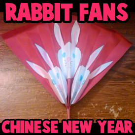 Making Rabbit Chinese New Year Fan Arts and Crafts Project for Kids