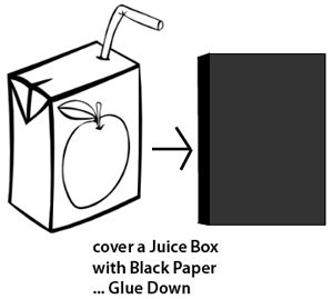 Cover a juice box with black paper