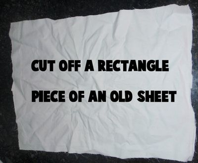 Cut off a rectangle piece from an old sheet