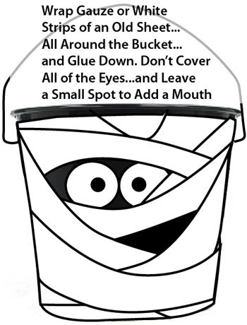 Wrap gauze or white strips of an old sheet... all around the bucket