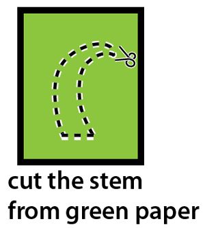 Cut the stem from green paper