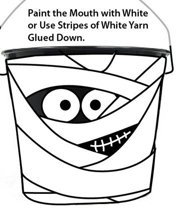Paint the mouth with white or use stripes of white yarn glued down