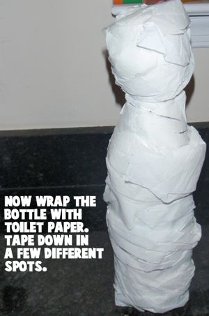  Now, wrap the bottle with toilet paper