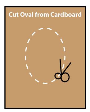 Cut an oval from cardboard
