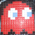 How to Make a Mosaic Red Ghost from Pacman Pixelated Picture from Tiles