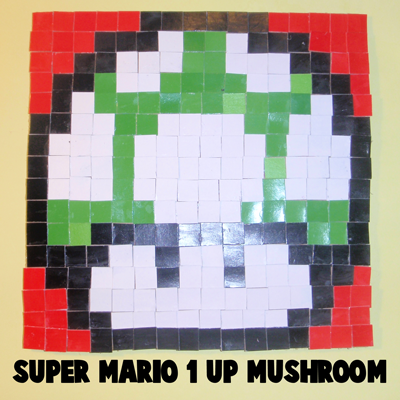 How to Make a Mosaic Super Mario 1-up Mushroom Pixelated Picture from Tiles