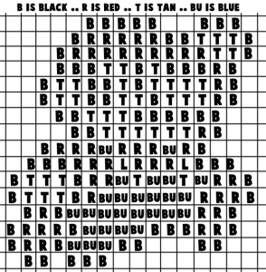 Black & White Template for Mario Perler Beads Craft