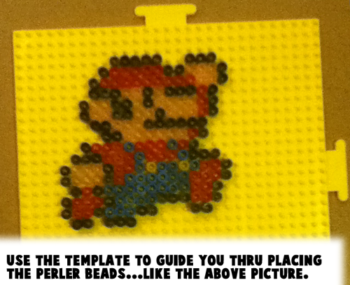 Use the template to guide you thru placing the perler beads