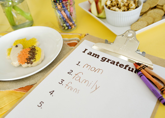 I am Gratful For... Table