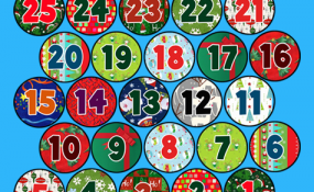 Printable template for advent calendar