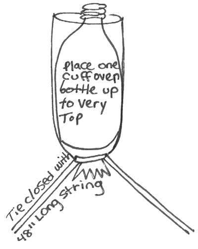 Place one cuff over bottle up to the very top.