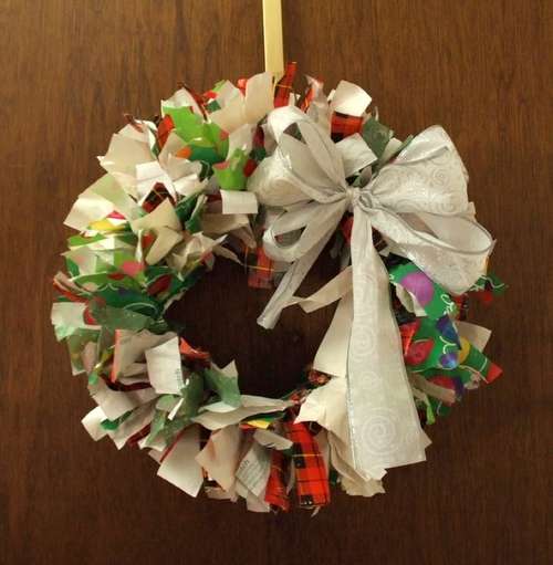 Wrapping Paper Wreath