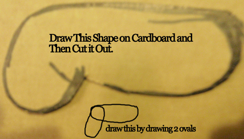Draw this shape on cardboard and then cut it out