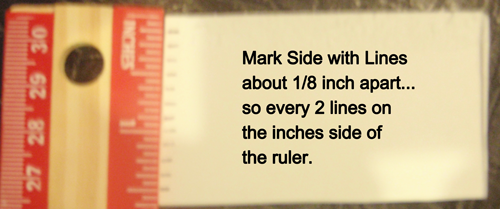 Mark sides with lines about 1/8 inch apart