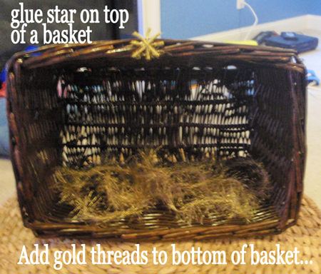 Glue the star on top of basket. 