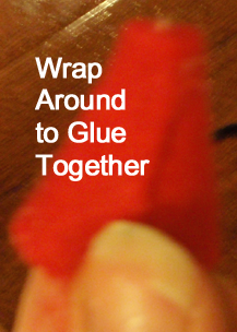 Wrap around to glue together.