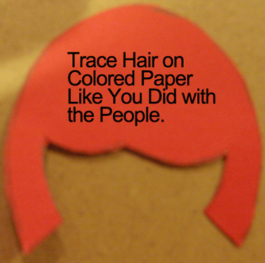 Trace hair on colored paper