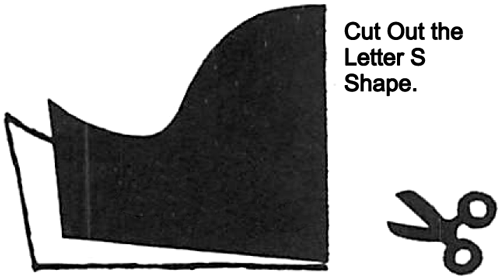 Cut out the letter 'S' shape.