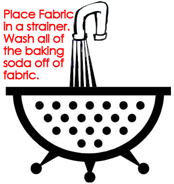 Wash all of the baking soda off of the fabric.