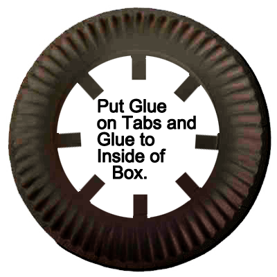 Put glue on tabs and glue to inside of box.