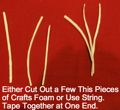 Either cut a few of these pieces from craft foam or use string.