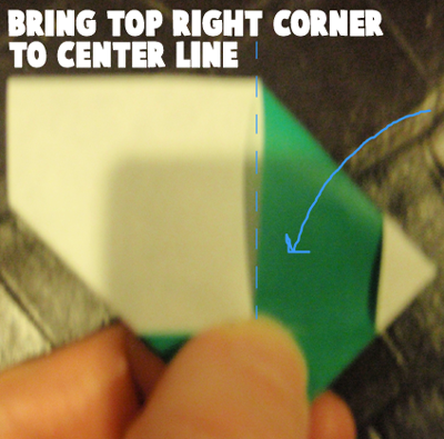 Bring top right corner to center line.
