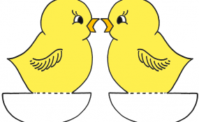 Baby Chick 2 Color Template