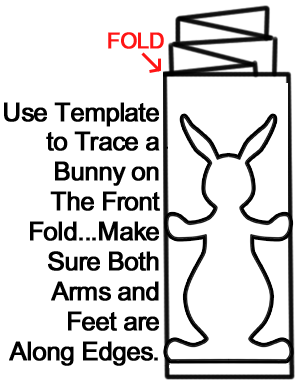 Use template to trace a bunny on the front fold.