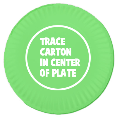 Trace carton in center of plate.