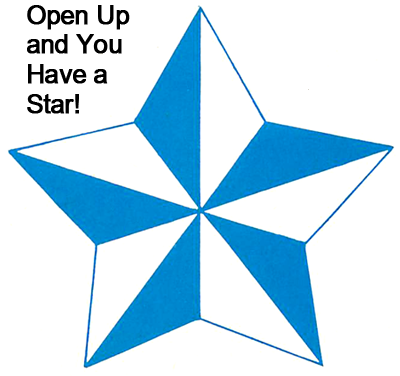 Open up and you have a star.