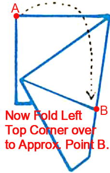 Now fold left top corner over to approximately point B.