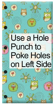 Use a hole punch to poke holes on left side.