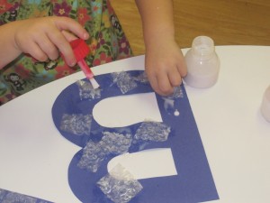 Tactile Letters using Bubble Wrap