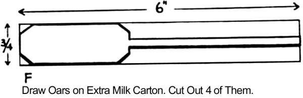 Draw oars on extra milk carton.